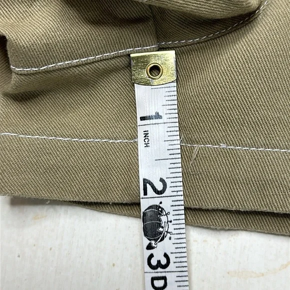 River Island 100% Cotton Khaki Green High Rise Paper Bag Belted Shorts Size US 6 - Picture 13 of 13